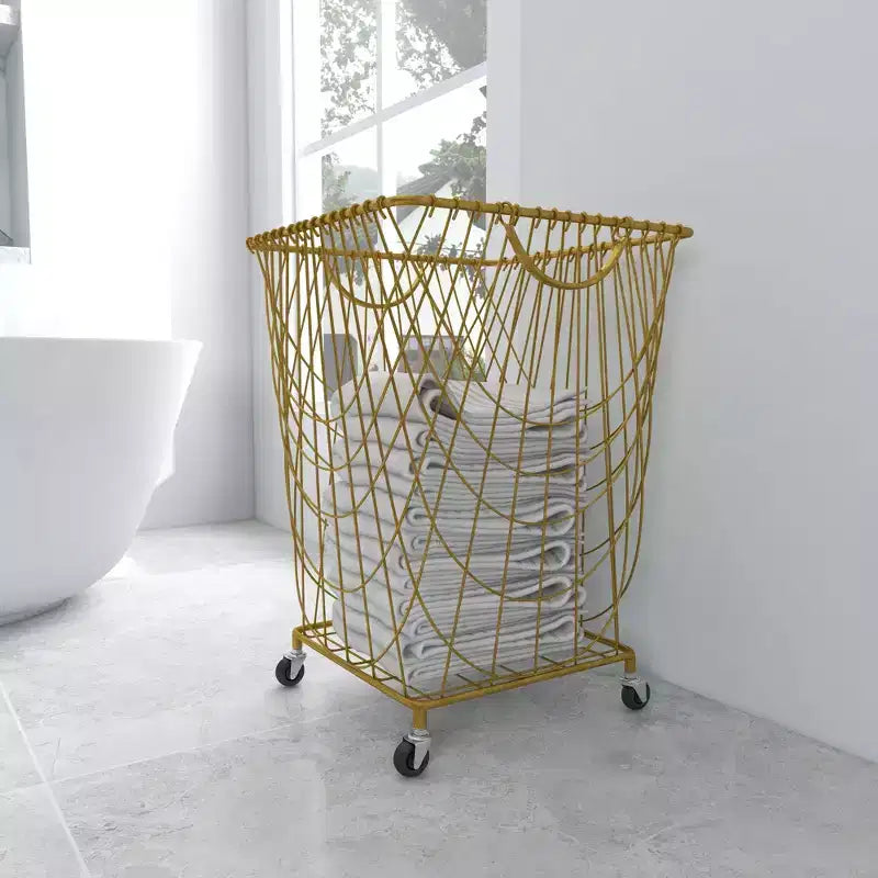 Chariot de rangement en fer doré