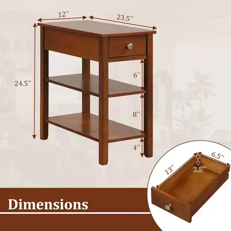 Tables d'appoint étroites avec tiroir pour canapé