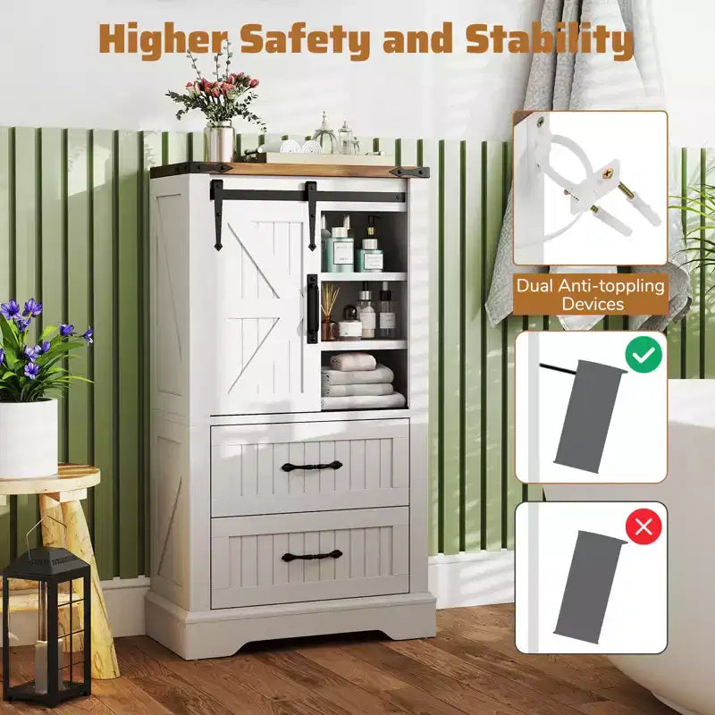 Meuble bas de salle de bain style ferme