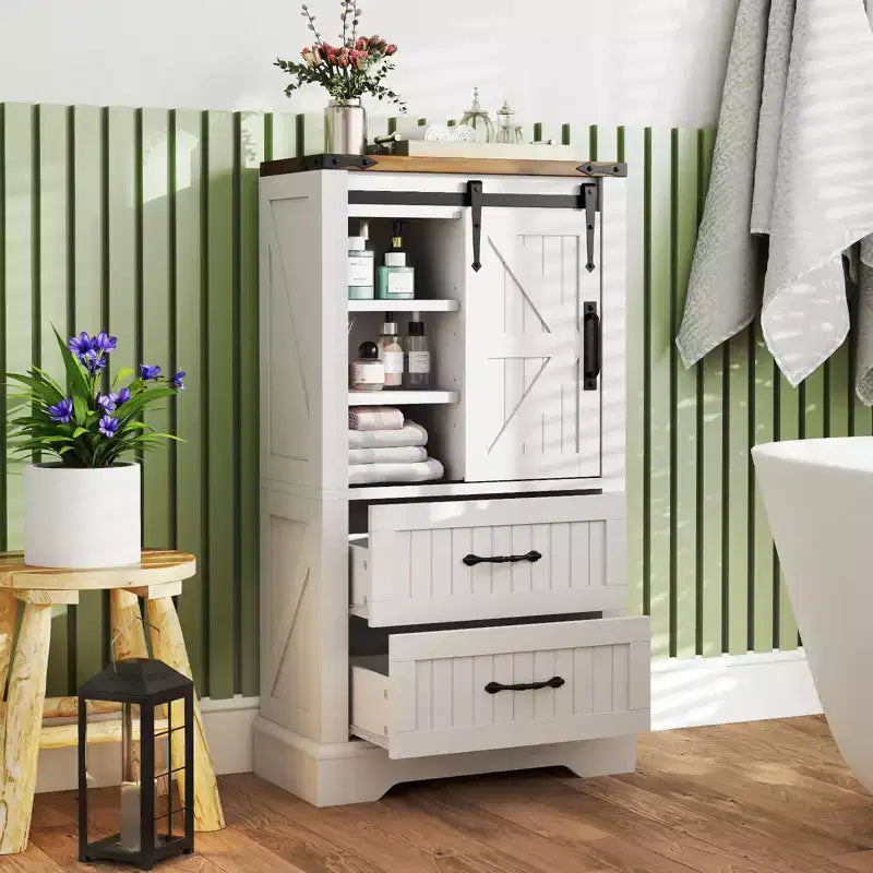 Meuble bas de salle de bain style ferme