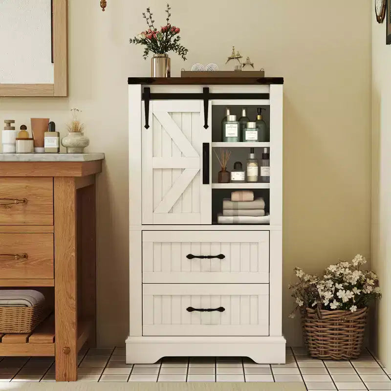 Meuble bas de salle de bain style ferme