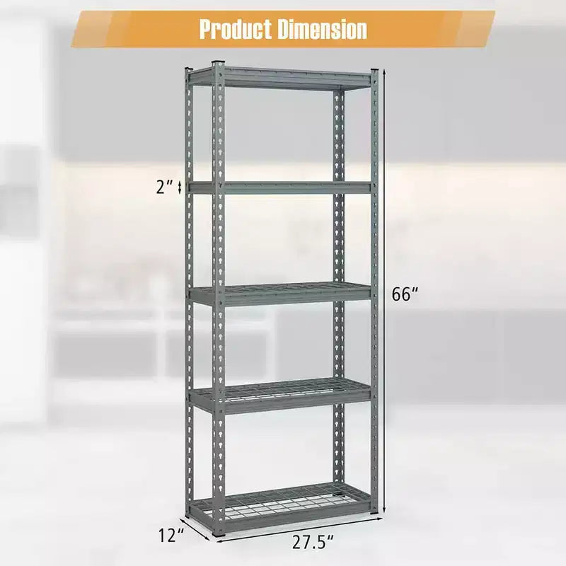 Étagère métallique à 5 niveaux, grille de rangement robuste en fil de fer