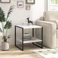 Table d'appoint à 2 niveaux avec étagère de rangement Design réversible