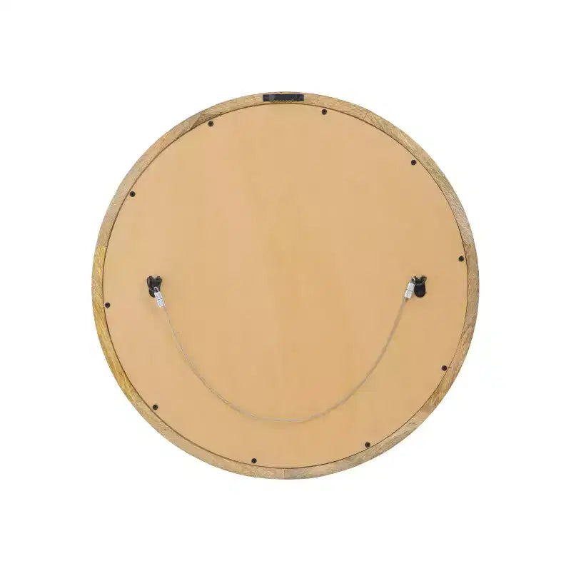 Miroir Mural Rond en Bois de Mangue Façonné à la Main Moderne