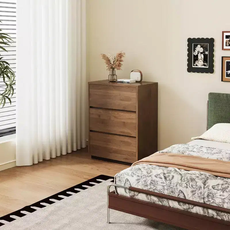 Commode de chambre minimaliste couleur noyer