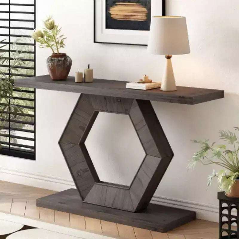 Consoles d'entrée modernes avec base hexagonale évidée