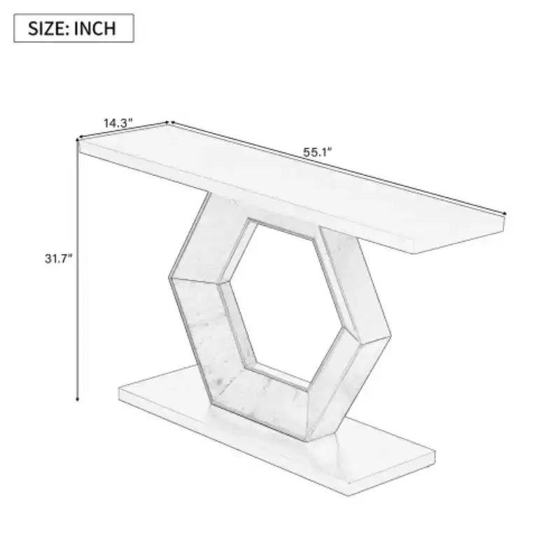 Consoles d'entrée modernes avec base hexagonale évidée