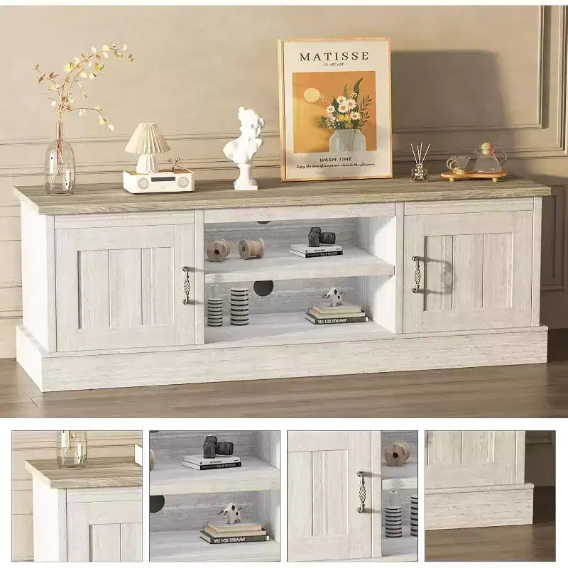 Meubles de rangement Console multimédia moderne en bois rustique