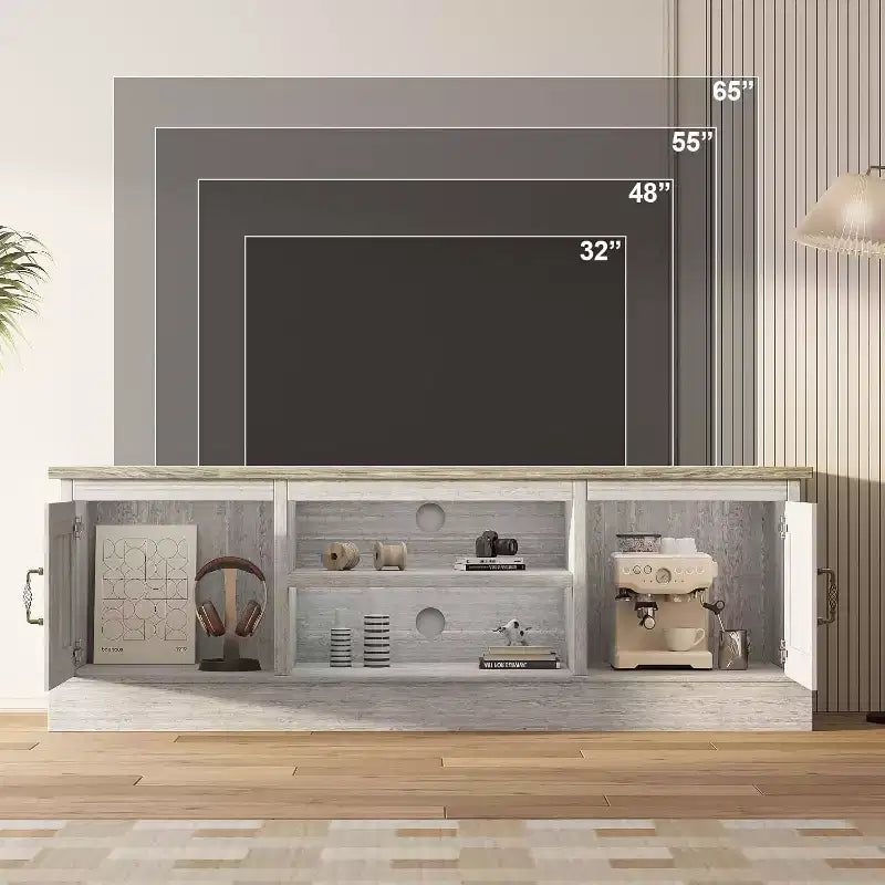 Meubles de rangement Console multimédia moderne en bois rustique