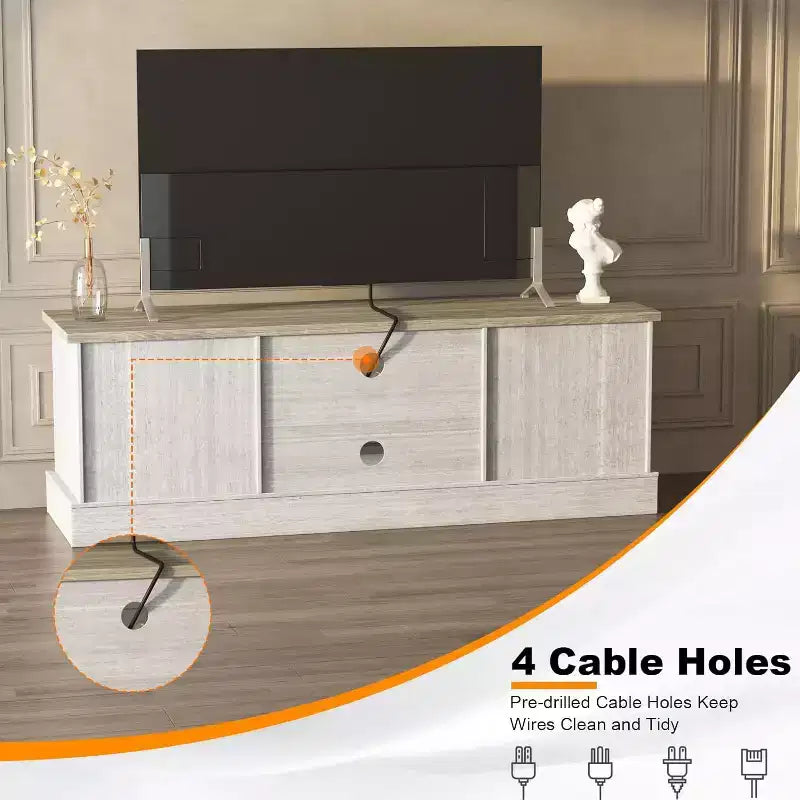 Meubles de rangement Console multimédia moderne en bois rustique
