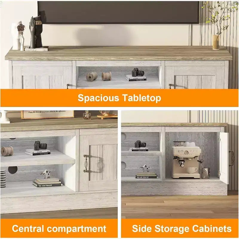 Meubles de rangement Console multimédia moderne en bois rustique