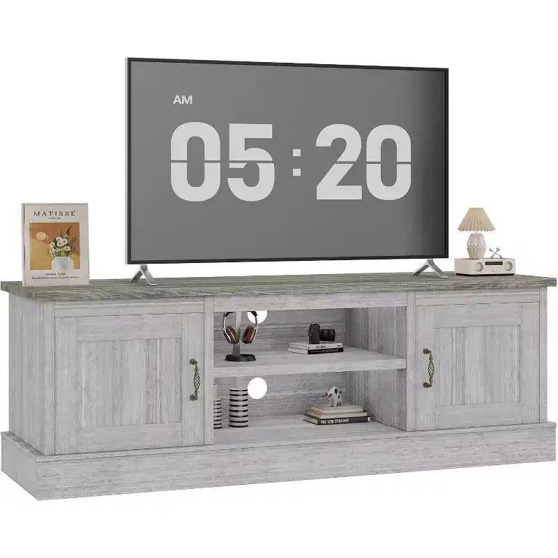 Meubles de rangement Console multimédia moderne en bois rustique