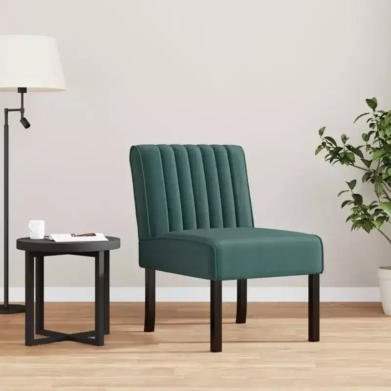 Chaise tapissée velours vert foncé