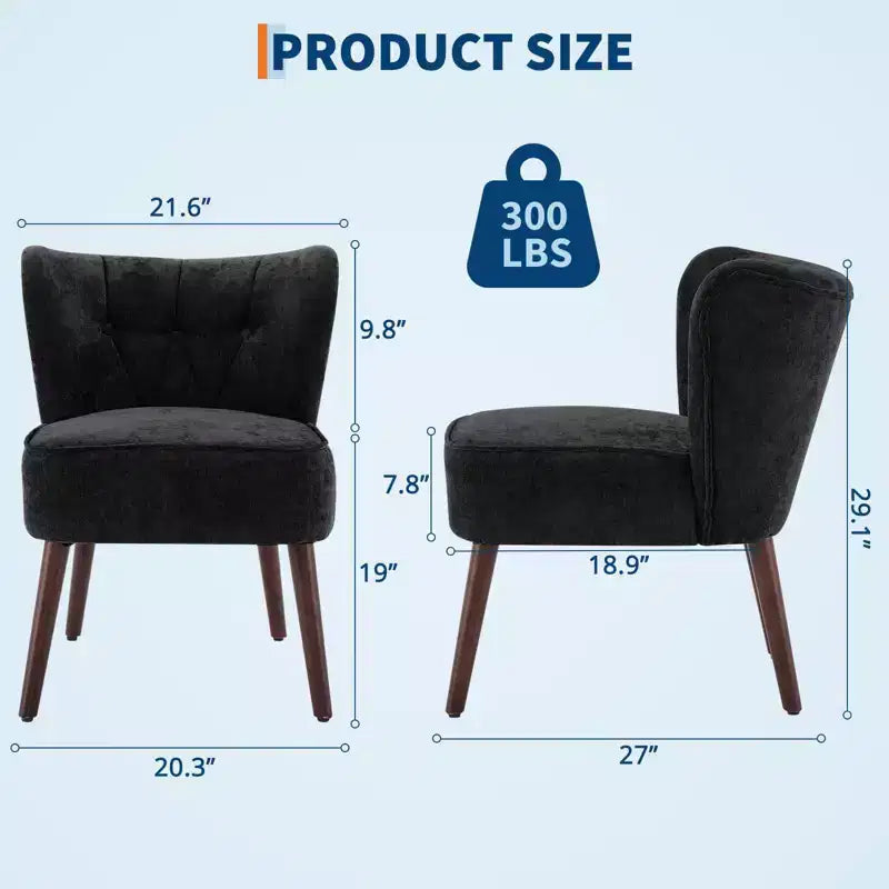 Fauteuil d'appoint moderne, fauteuil de salon sans accoudoirs