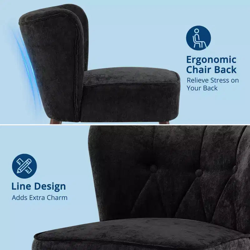 Fauteuil d'appoint moderne, fauteuil de salon sans accoudoirs