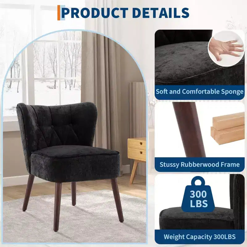 Fauteuil d'appoint moderne, fauteuil de salon sans accoudoirs
