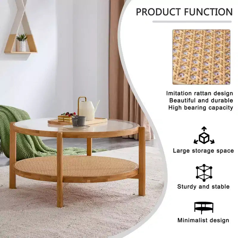 Table basse, ronde, moderne et minimaliste en bois