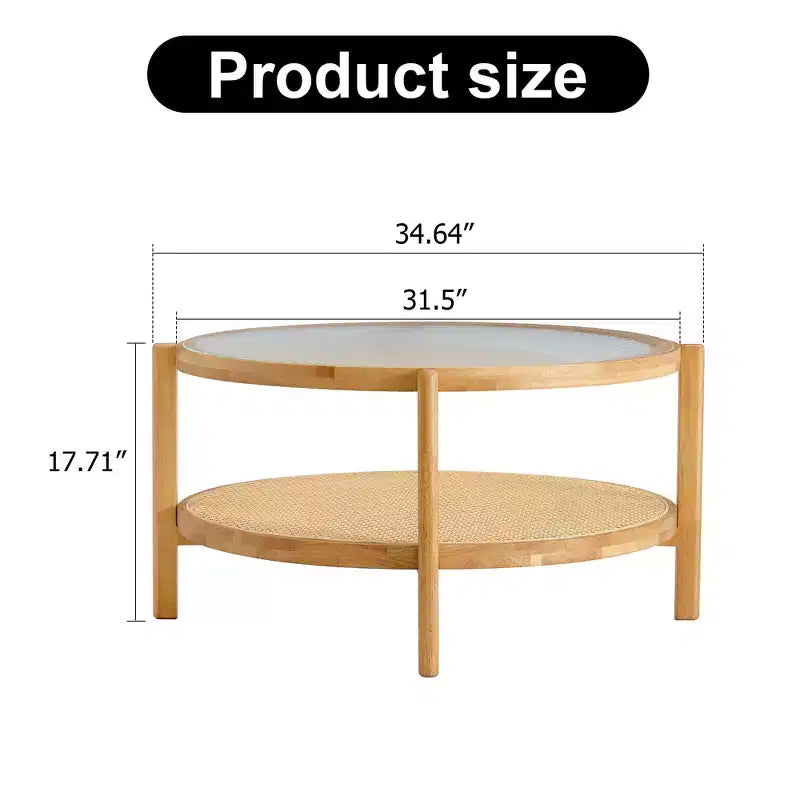Table basse, ronde, moderne et minimaliste en bois