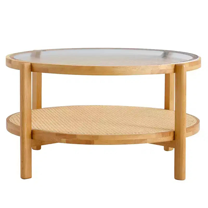 Table basse, ronde, moderne et minimaliste en bois
