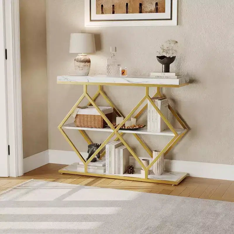 Cadre en métal diamant, étagère de rangement pour couloir
