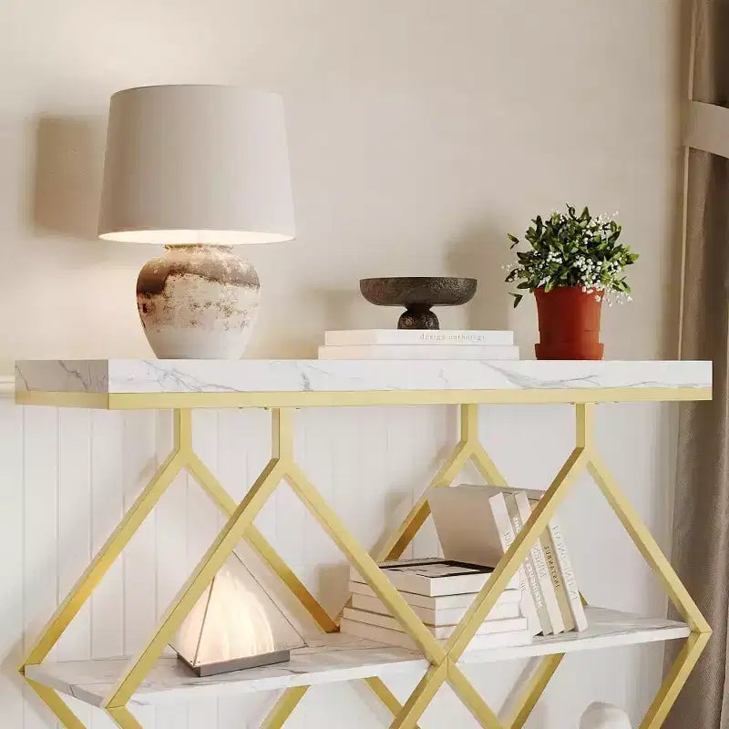 Cadre en métal diamant, étagère de rangement pour couloir