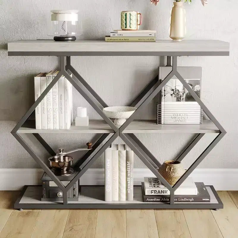 Cadre en métal diamant, étagère de rangement pour couloir
