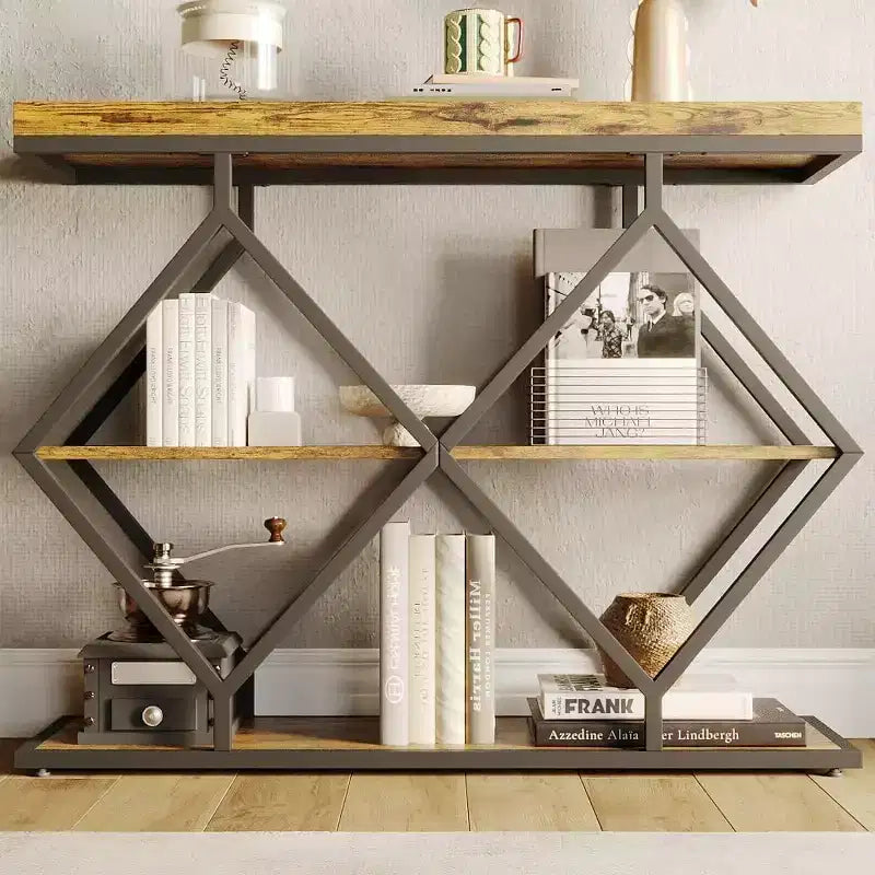 Cadre en métal diamant, étagère de rangement pour couloir