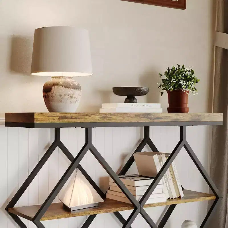 Cadre en métal diamant, étagère de rangement pour couloir
