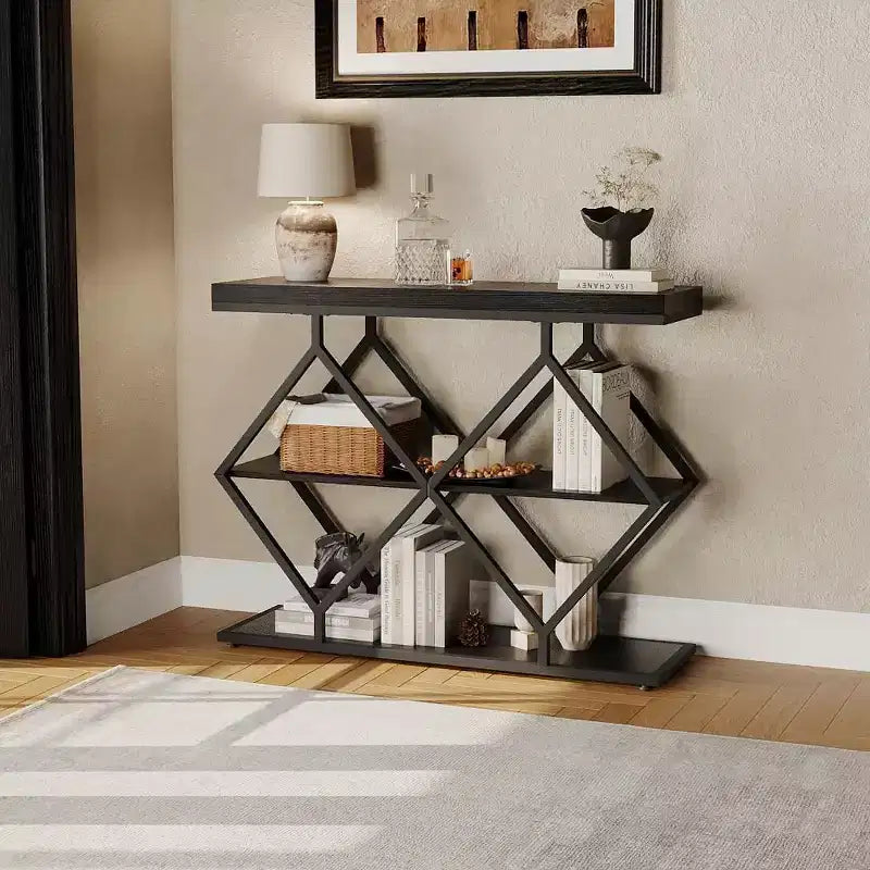 Cadre en métal diamant, étagère de rangement pour couloir
