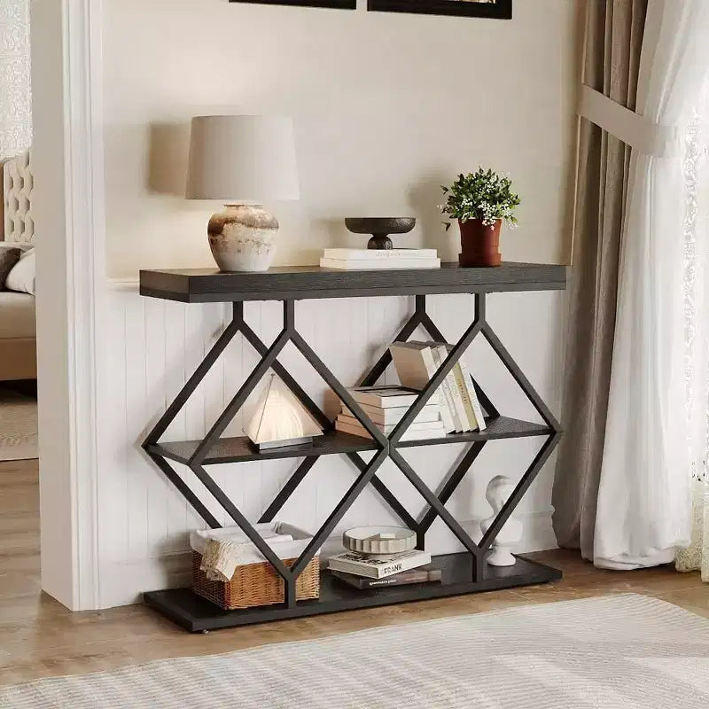 Cadre en métal diamant, étagère de rangement pour couloir