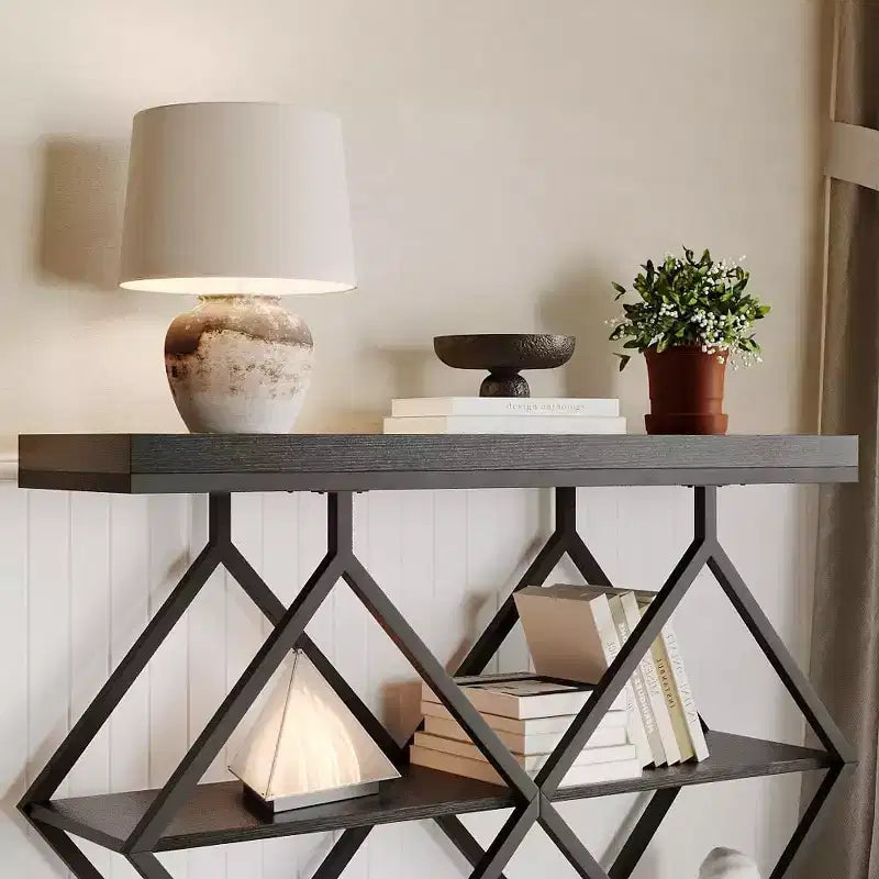 Cadre en métal diamant, étagère de rangement pour couloir