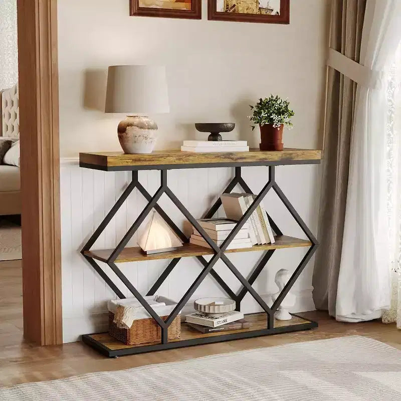 Cadre en métal diamant, étagère de rangement pour couloir