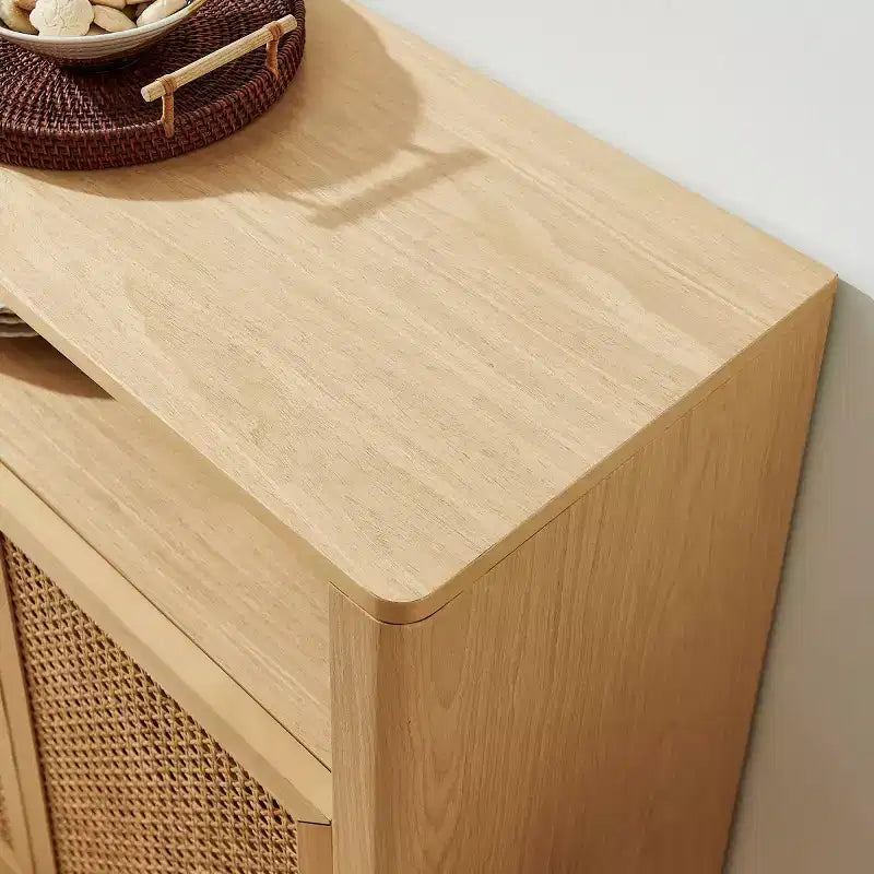 Bahut en rotin de style Mid-Century Modern