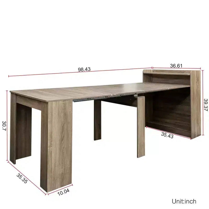 Table rectangulaire polyvalente et peu encombrante