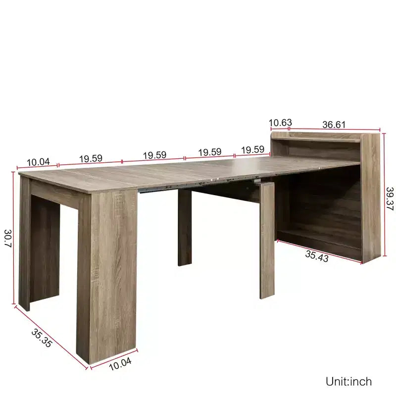 Table rectangulaire polyvalente et peu encombrante