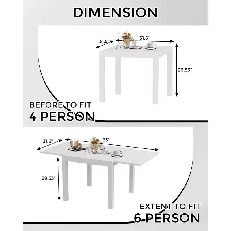 Table de salle à manger extérieure extensible