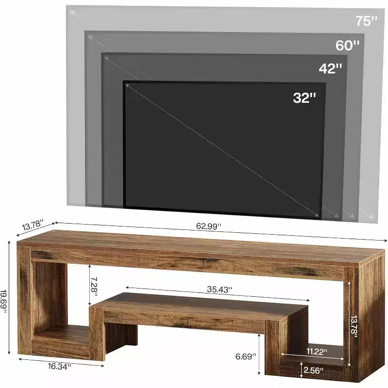 Meuble TV avec étagères de rangement