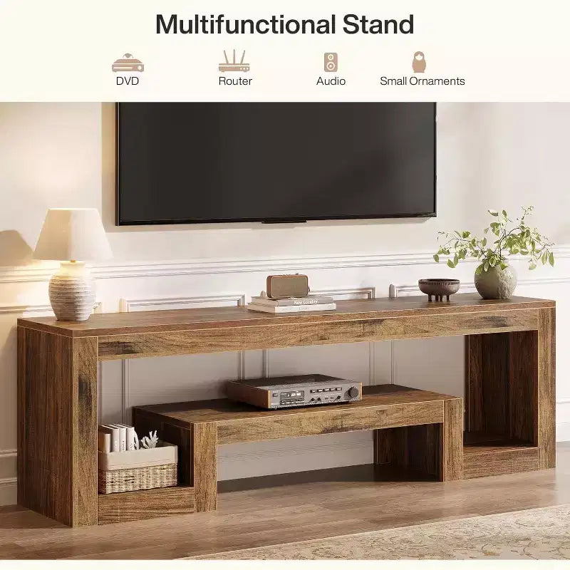 Meuble TV avec étagères de rangement