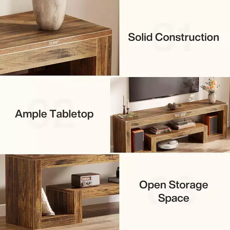 Meuble TV avec étagères de rangement