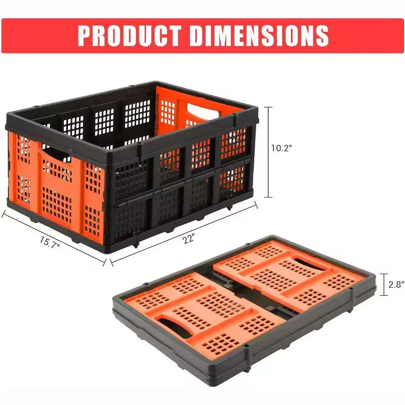 Caisse de lait pliable, panier de rangement empilable avec poignées