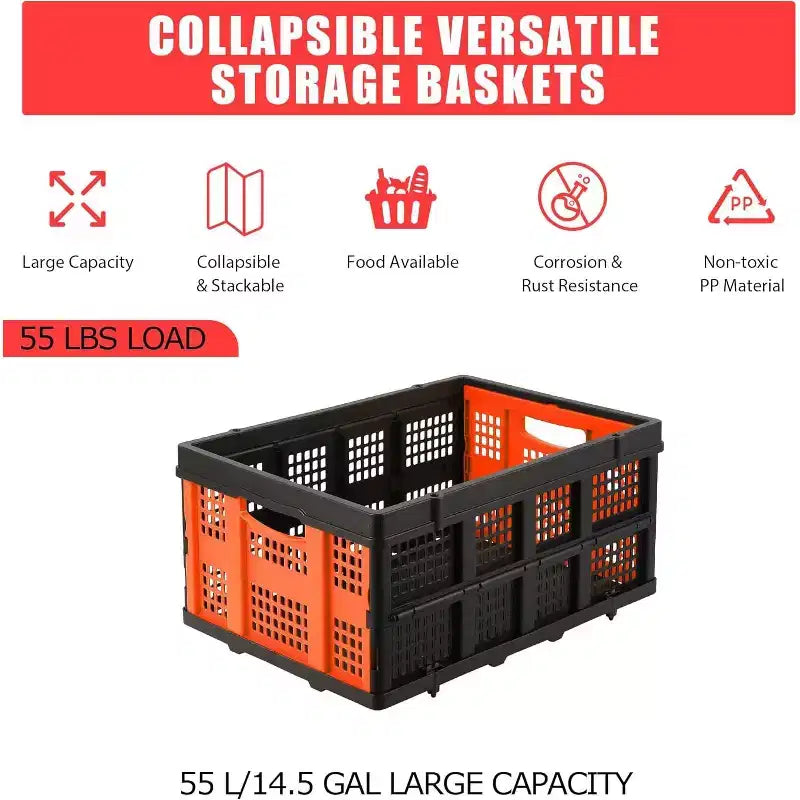 Caisse de lait pliable, panier de rangement empilable avec poignées