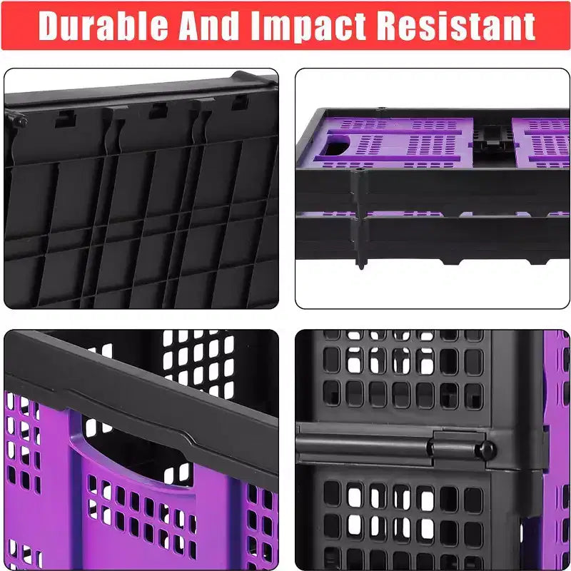 Caisse de lait pliable, panier de rangement empilable avec poignées