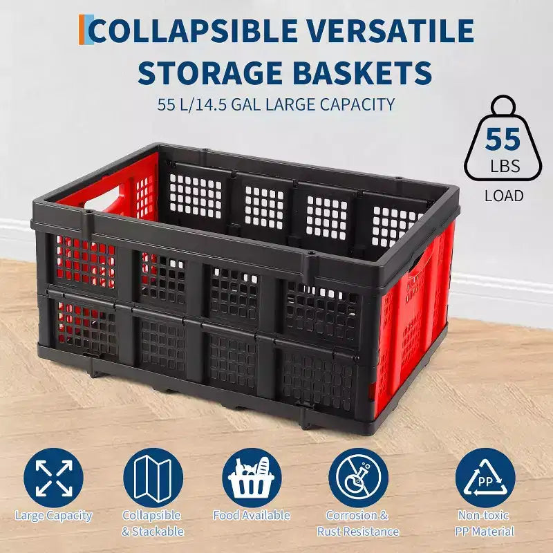 Caisse de lait pliable, panier de rangement empilable avec poignées