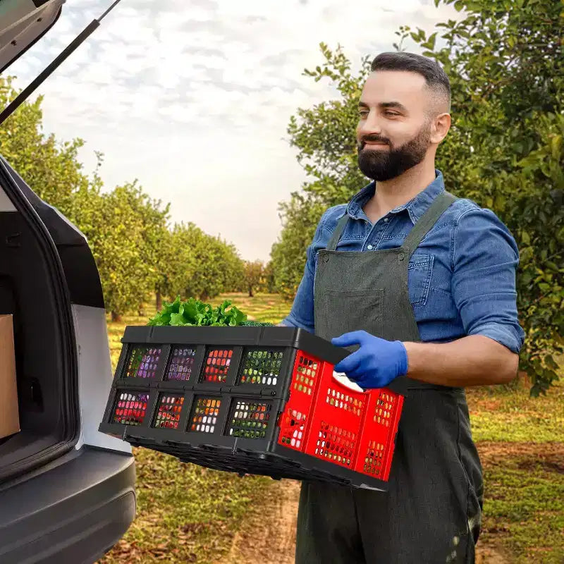 Caisse de lait pliable, panier de rangement empilable avec poignées