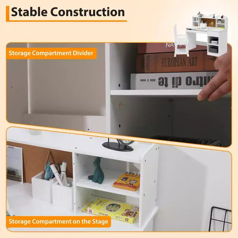 Bureau et chaise pour enfants, table d'étude réglable