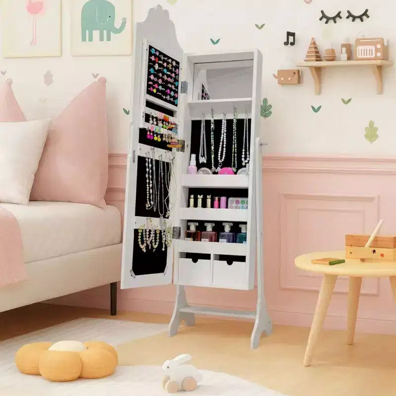 Boîte à bijoux Cœur Enfant Armoire à bijoux blanche