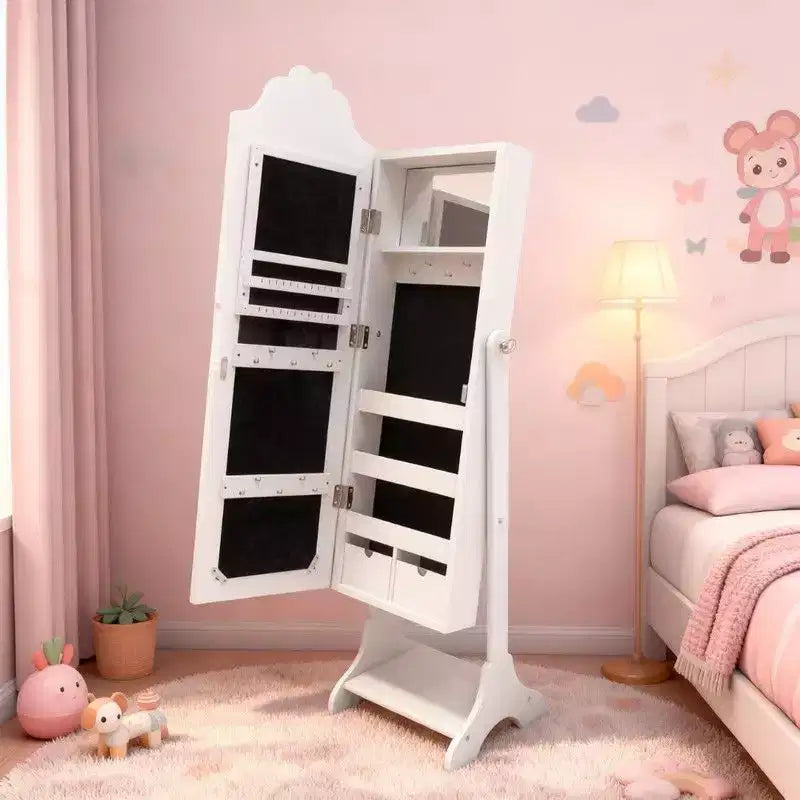 Boîte à bijoux Cœur Enfant Armoire à bijoux blanche