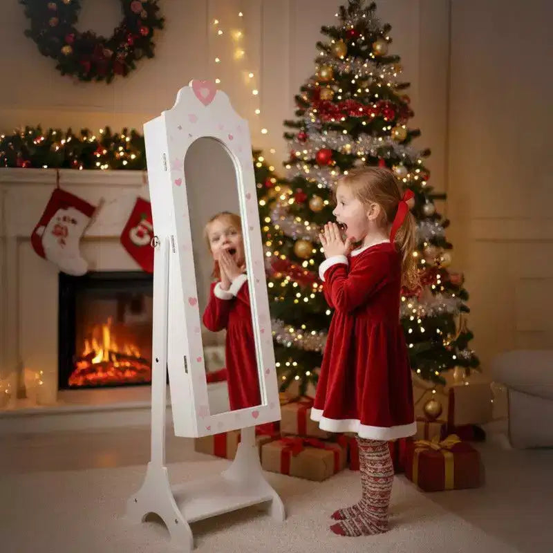 Boîte à bijoux Cœur Enfant Armoire à bijoux blanche