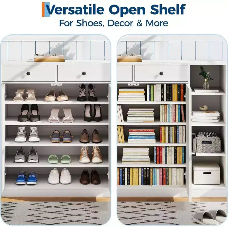 Meuble de Rangement pour Chaussures, Organisateur de Chaussures Style Ferme Moderne