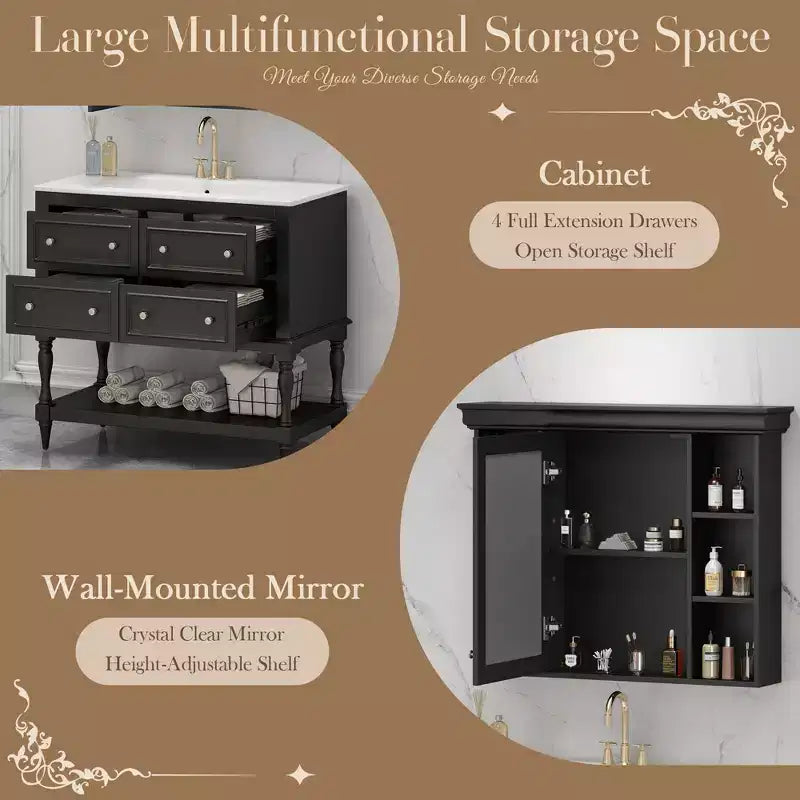 Armoire de toilette avec étagère réglable